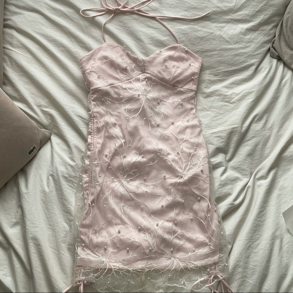 cute light pink bodycon dress